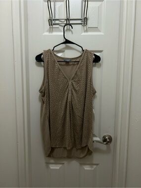 new directions Taupe Perforated V-Neck Sleeveless Tank